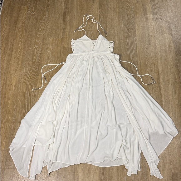 Free People Coconuts All Day Macrame Asymmetrical Hem Maxi Boho Beach Dress XS - Picture 6 of 13